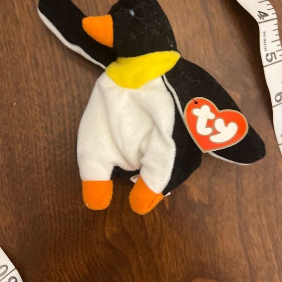Ty Rare 1993 Teenie Beanie Babies Waddle The Penguin Plush Stuffed Toy 5" - Picture 2 of 6